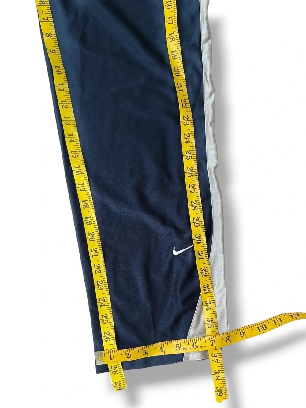 Nike Track Pants Drawstring Elasticized Waist Zip Leg Hem Navy Blue Youth Large